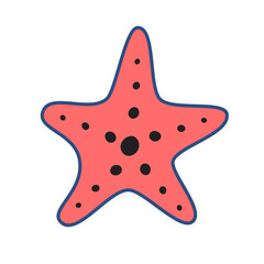 red starfish on white background