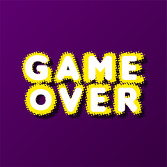 Game over text flat banner