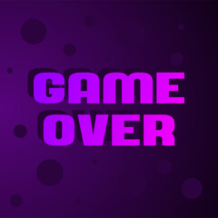 Game over text flat banner