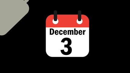 Ripped paper calendar .Animation of daily business calendar