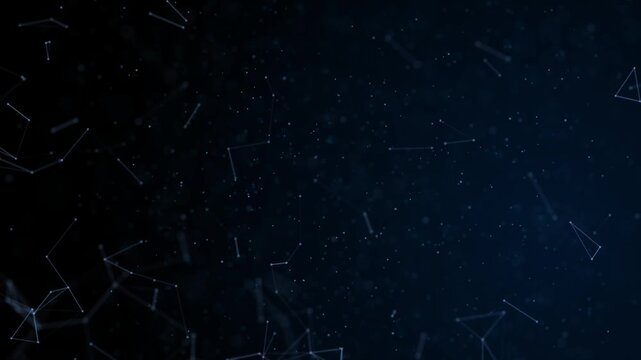 Abstract lines and dots connect background. Technology connection digital data and big data concept.Communication and technology network concept with moving lines and dots.