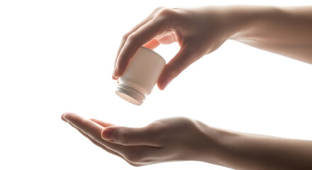 Hand holding a small electronic component isolated on transparent background
