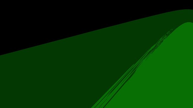 Abstract minimalist dark green background with a dynamic bright curved brush stroke