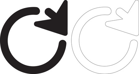 Obraz premium Black and white icons of recycling symbols with arrows