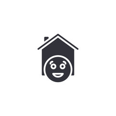 Home wellbeing icon illustrating emotional stability, mental health goals, and comfortable living objectives.