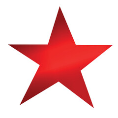 3D red realistic star isolated on white background. Festive holiday icon. Celebration concept, metallic gold shape. Invitation mock up.