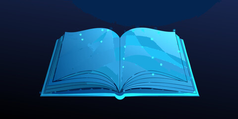 An open book emitting sparkling light suggesting magic and storytelling © Tarun