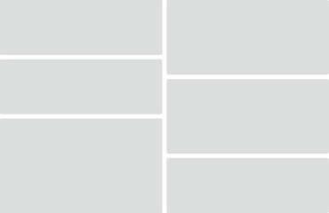 Fototapeta premium Six rounded rectangles arranged in a grid with white borders for design and content layout template