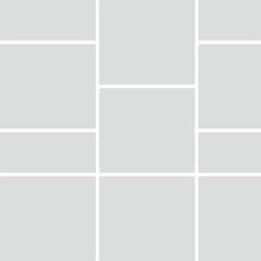 Symmetrical grid layout of light gray rectangles with rounded corners and white borders template arrangement