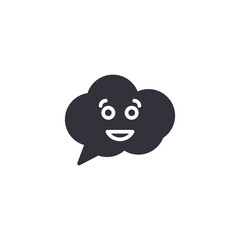 Obraz premium Cute smiling character icon representing friendly emotion, happiness, positivity, and joyful expression in minimal flat style.