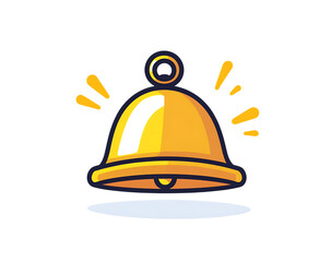 Fototapeta premium Vibrant Yellow Bell Icon with Transparent Background for Modern Design Elements