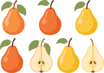 A High-Quality Vector Illustration Set of Brown-Skinned Potatoes, Showing Whole, Cubed, and Sliced Cuts for Recipe Ingredients or Vegetable Food Packaging Design.