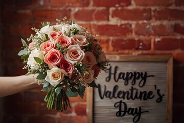 Romantic Valentine Bouquet with Roses.