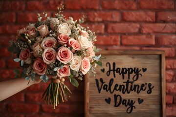 Romantic Valentine Bouquet with Roses.