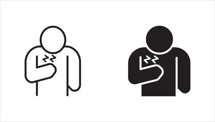 Heart attack linear icon set, Myocardial infarction. Cardiovascular disease. vector illustration on white background