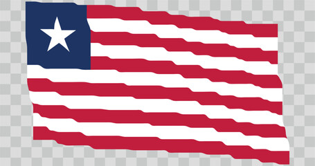 Fototapeta premium Flag of Liberia. Liberian national symbol in official colors. Template icon. Vector background. Fluttering effect.