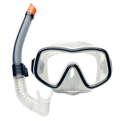 Isolated dive mask and snorkel, equipment for scuba diving or snorkeling for underwater sports