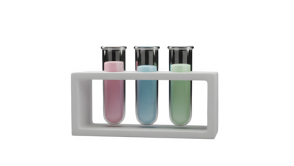Laboratory Test Tube Rack with Colored Vials - Scientific Research, Chemistry Experiment, Medical Analysis, Biology & Lab Equipment