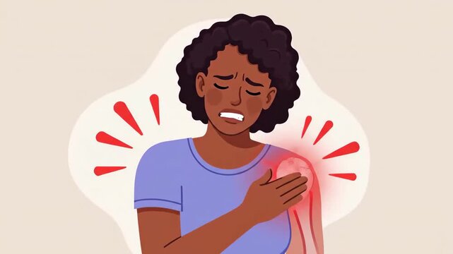 Expressing Chest Pain and Discomfort Through Animation Showing Different Symptoms and Emotions