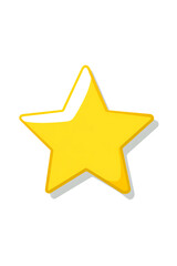 Obraz premium Vibrant Yellow Star Icon with Transparent Background for Design and Marketing