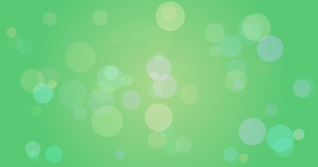 Vibrant green bokeh dots