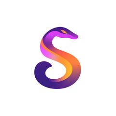 Vibrant Gradient Serpent Logo on Transparent Background for Branding