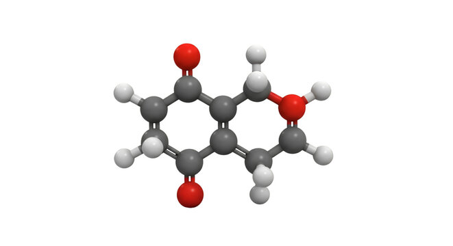 3D Molecular Model of Vitamin K3 Menadione molecule - Powered by Adobe