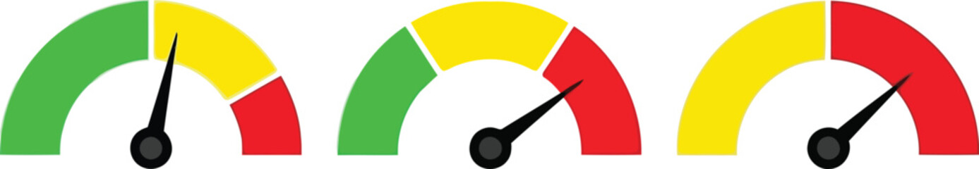 Three gauges showing different levels