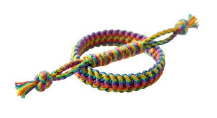 Colorful Woven Friendship Bracelet with Knots braided