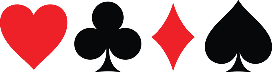 Four card suit symbols arranged in a row