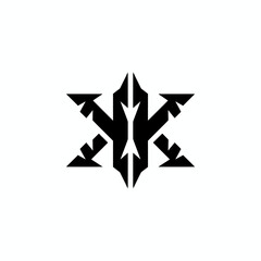 Obraz premium Abstract geometric star shape with sharp edges and symmetrical design.