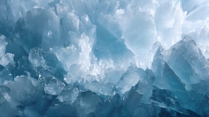 Obraz premium Crushed Ice Shards and Cubes on a Melting Surface with Soft Background