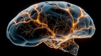 Futuristic Brain Connection Background