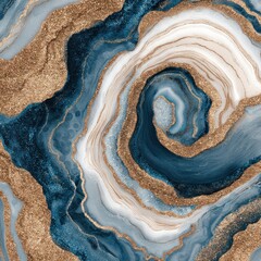 Abstract artwork of swirling blue and gold textures elegant design concept