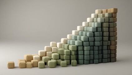 Abstract ascending cubes illustration representing growth and progression