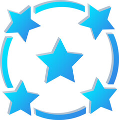 3D Superior Rating Icon with Stars in Circular Frame Isolated on Transparent Background