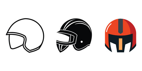 Collection of Helmet Illustrations for Sports and Protection