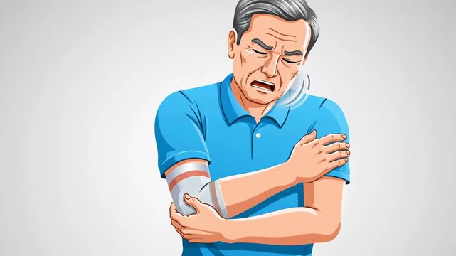Elderly Man Experiencing Chest Pain and Discomfort with Arm Pain and Weakness due to Cardiac or