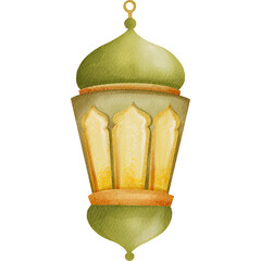 Watercolor Illustration of an Islamic Lantern
