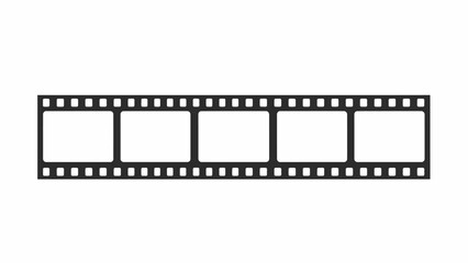 a flat vector illustration showcases a film strip with several rectangular frames evoking cinema photography and a vintage aesthetic high quality professional detailed modern elegant
