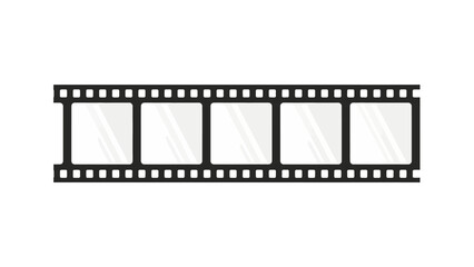 a simple illustration depicts a strip of classic black film with six rectangular frames evoking nostalgia and cinematic storytelling high quality professional detailed modern elegant