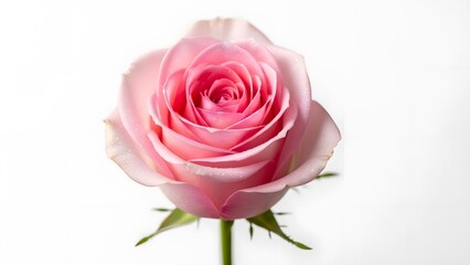 Fototapeta premium A beautiful pink rose on a white background