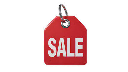 Red Sale Tag with White Letters