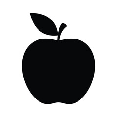 Apple silhouette fruit with leaf vector