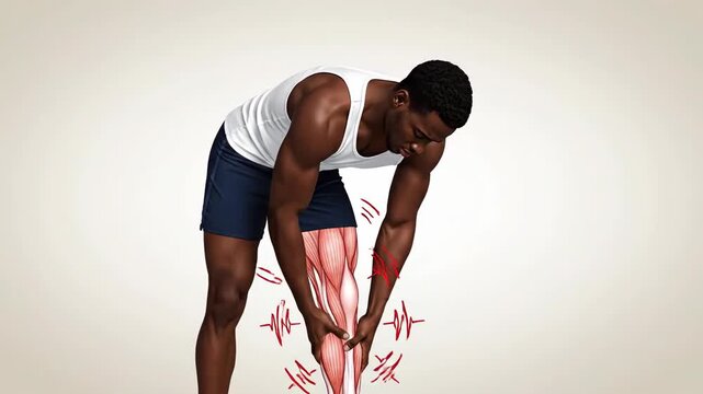 Dynamic Male Exercise Demonstration Highlighting Muscle Engagement and Stretching Techniques for