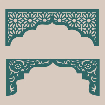 Laser cutting design for temple, Mandir Jali, Partition arch for temple decoration.