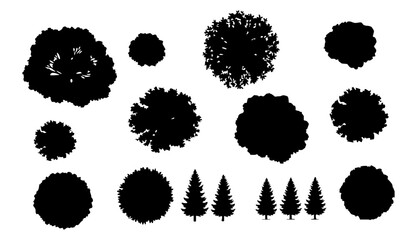 Nature Tree Silhouette Pack for Landscape and Environment Graphics © RobinGraphix