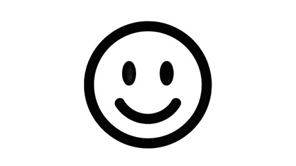 Fototapeta premium *Minimal Bold Black Smiley Emoji on White PNG Background