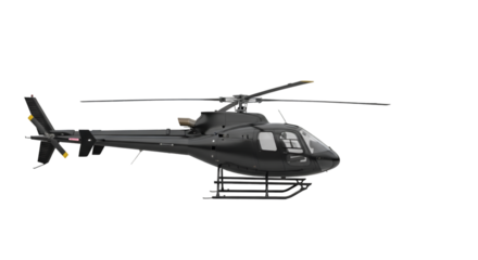 Black Helicopter Isolated on Black Background whisk