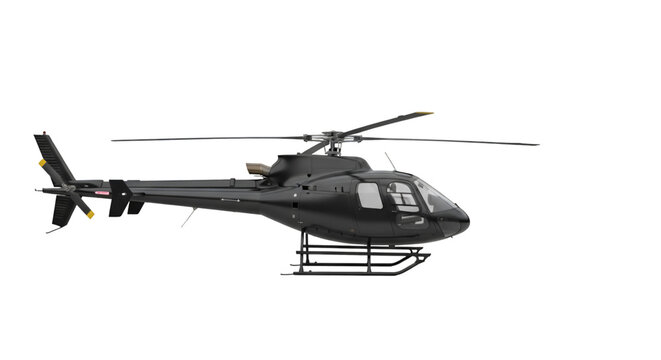 Black Helicopter Isolated on Black Background whisk